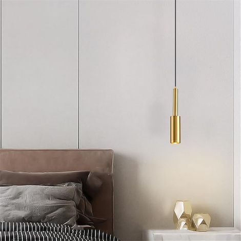 Lustre De Restaurant, Lampe à Suspension De Table De Bar, Projecteur De Chambre à Coucher, Lustre De Chevet, Chambre D'Hôtel Moderne, Lampe De Chevet D'Allée (Or) (1/5)