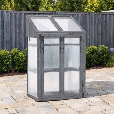 Serre de jardin en tannenholz plastique 70 x 50 x 120 cm (1/5)