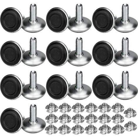 Ulisem20 Pack Pied Vérin Réglable Pour Meuble, Pied de Nivellement Aevc T-écrou Filetage M8x20x30mm, Vis Support de Nivellement Pieds de meuble, Chaise, Table (1/4)