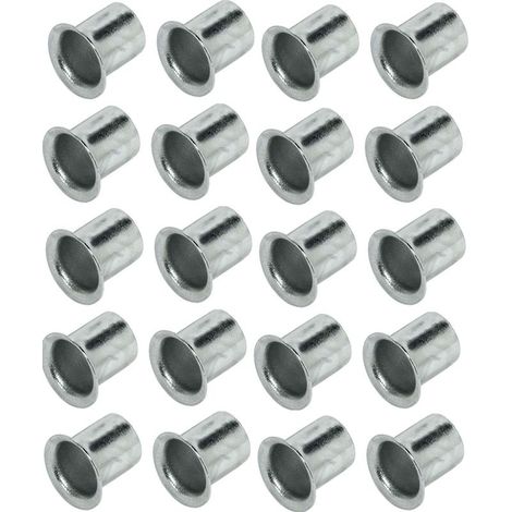 20 inserti da 7,5 mm per supporti di mensole in mobili, armadi, cucine e bagni – Acciaio – Portata 100 kg secondo DIN EN 1727:1998-06 (1/2)