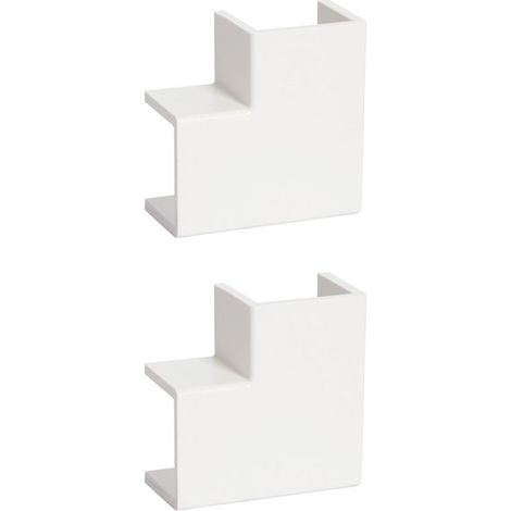 Piezas de esquina planas para canaletas de 10 x 10 mm, blancas, paquete de 2, tehalit TEHALIT