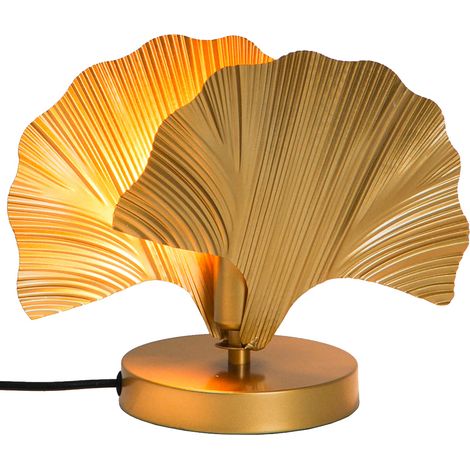 Lampe de bureau Lysia en métal doré compatible LED (1/3)