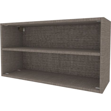Libreria pensile moderna con schienale - Montaggio rapido Cabineo - Grigio fumo