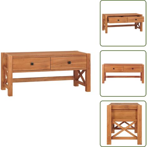 Meuble TV 100x40x45 cm Bois de teck - Meubles Tv - Meuble Tv Bois - Meuble Tv Design - Meuble Tv Rustique - Étagère Murale (1/5)