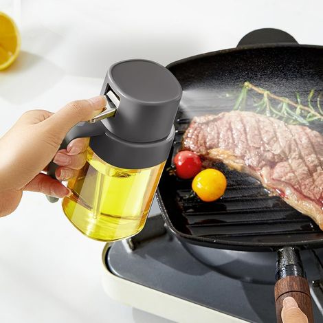 1 - Pulvérisateur d&39huile - Brumisateur cuisine - Réservoir 200 ml - Usage friteuse à air barbecue camping - Gris - 200ml