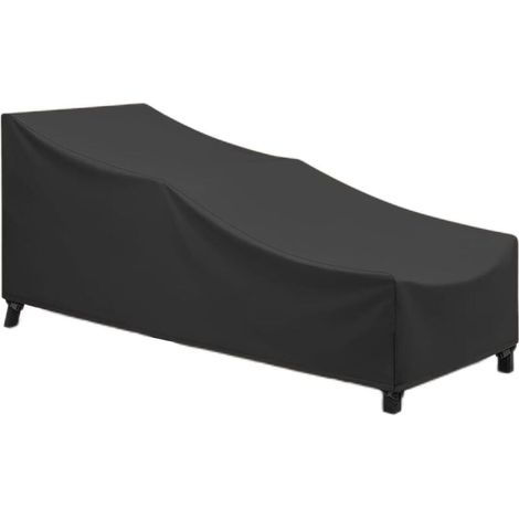 Housse Transat Imperméable Tissu Oxford 420D Résistant UV avec Sangles Réglables 210x80x75cm Noir