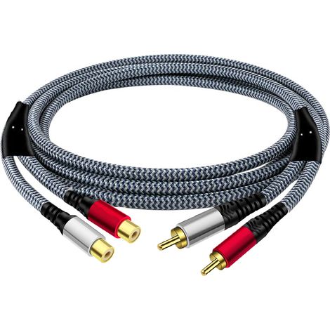 Cavo RCA Jack Maschio Femmina 2M Intrecciato Estensione Audio Q-HD621 (1/5)