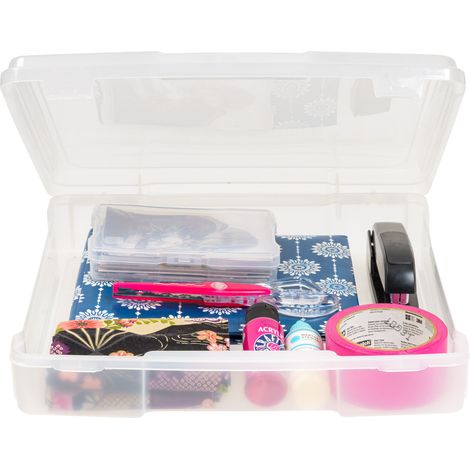 Iris Ohyama, Contenitore portatile in plastica, Scatola fai da te, SBC-350E, Trasparente