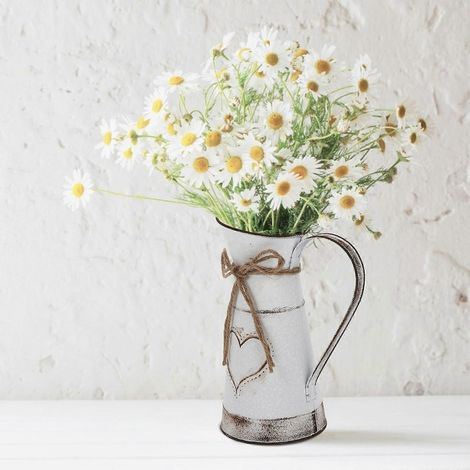 Petit pot de fleurs vintage en métal, vase à fleurs en fer, ornement décoratif pour la maison, 20 x 14,5 x 8 cm, lot de 1 (1/4)