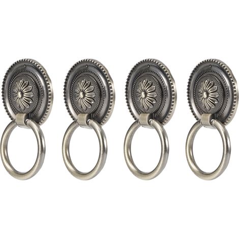 Lot de 4 anneaux de porte en alliage de zinc de style antique européen pour meubles à chaussures, tiroirs et placards - grande taille (1/5)