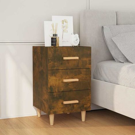 vidaXL Bedside Cabinet Smoked Oak 40x40x66 cm Engineered Wood (1/5)