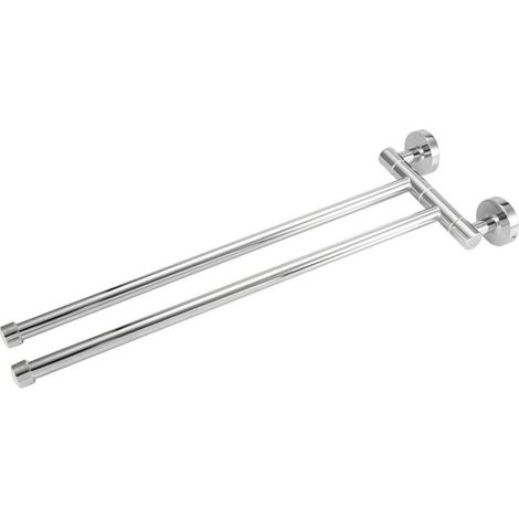 Porte-Serviettes avec Accessoires Base en Alliage de Zinc pour Salle de Bain Mural étagère Porte-Serviettes pivotante rotative(2 Bras) (1/5)