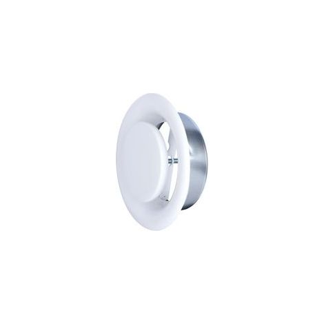 Bouche d'Extraction VMC Réglable Ronde 125 mm - Acier Blanc Laqué - Haute Qualité - VMC Simple Flux - VMC Double Flux - Plafond ou Mur - Conduit DN125