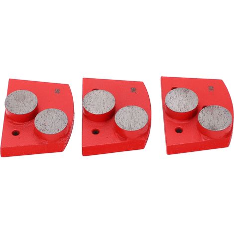 3 Disques Diamantés Rouges Trapézoïdaux Grain 30 2 Dents Cylindriques pour Polissage Béton (1/5)