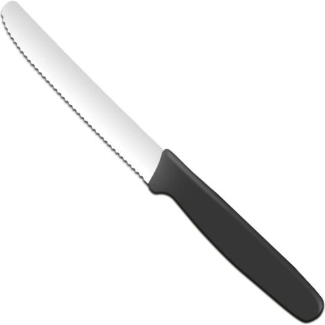 Coltello multiuso seghettato 112/211 mm - nero