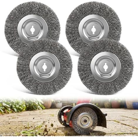 Paquet de 4 brosses premium en acier inoxydable – Compatible avec le nettoyeur de joints Einhell sans fil. Brosses de remplacement robustes pour nettoyeurs professionnels de joints de terrasse