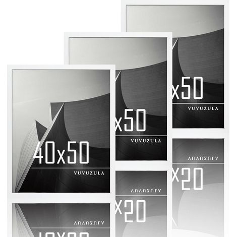 Bilderrahmen 40x50cm Weiß Holz Fotorahmen MDF Rahmen 3er Set (1/5)