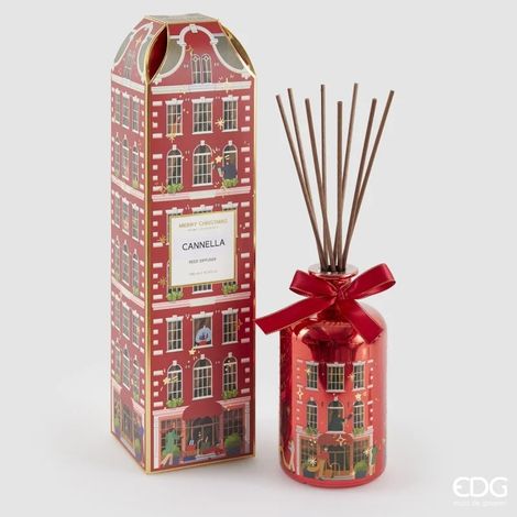 EDG Enzo De Gasperi Profumatore Bottiglia di Natale Rue de Rivoli 500 Ml H 35 Cm Cinnamon Red