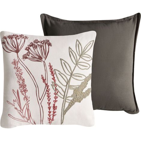 Set di 2 cuscini decorativi in tessuto di cotone con motivo floreale 45 x 45 cm bianco e verde Aglaia