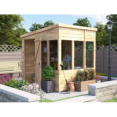 Dunster House Potting Shed Pent Roof W8' x D6' (W2.4 x D1.8m) Overlord Modular (1/5)