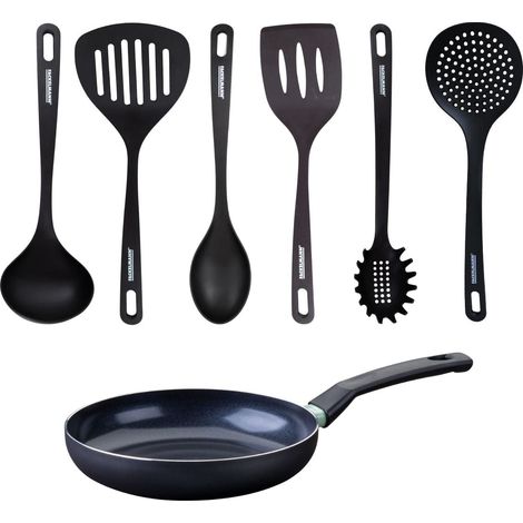 Set poêle antiadhésive céramique 24 cm et 6 ustensiles Fackelmann Brandao (1/5)