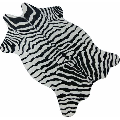 Kunstlederteppich mit Zebra-/Kuh-/Ziegenmuster – Natürliche Wohndekoration – 110 x 75 cm (1/4)