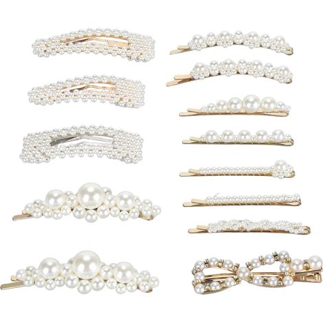 13 Pinces à Cheveux EN PERLES, DÉCORATIONS BARRETTES À Cheveux EN FAUSSES PERLES Épingles à ACCESSOIRES VERS (1/5)
