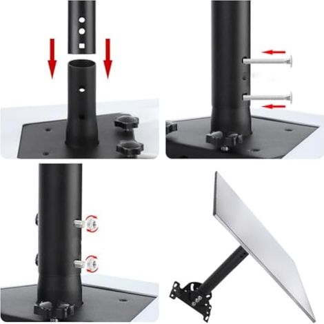 Support aérien for Starlink for Gen 3, Kit de Montage Mural sur mat réglable for Avant-Toit de Toit, camping-car/1723(Straight Bar) (1/4)
