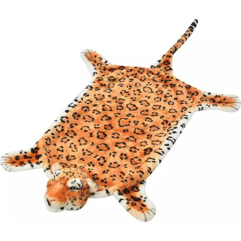 Tappeto di peluche a forma di leopardo 139 cm Marrone DEC024173