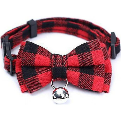 Collier pour animaux avec clochette, collier réglable pour chiot et chat, accessoire de sécurité rouge (1/4)