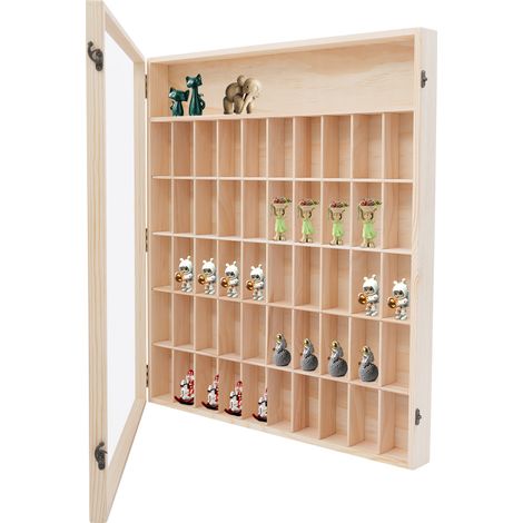 Vitrine en bois à 6 étages pour figurines et figurines articulées, vitrine murale à 50 emplacements (1/5)
