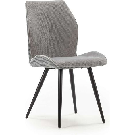 Pack de 2 sillas modelo Adara tapizado textil gris claro, 91cm(alto) 46cm(ancho) 62cm(largo) (1/5)