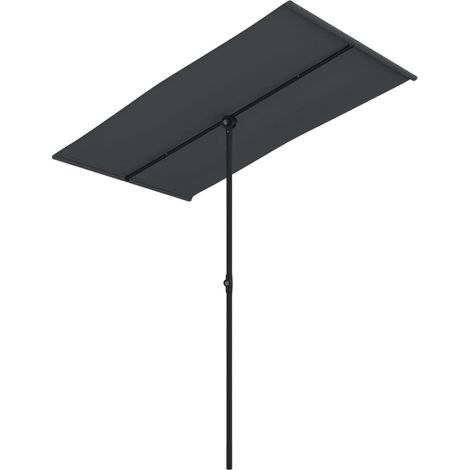 Ombrellone da esterno con palo in alluminio 180 x 130 cm nero 020008214