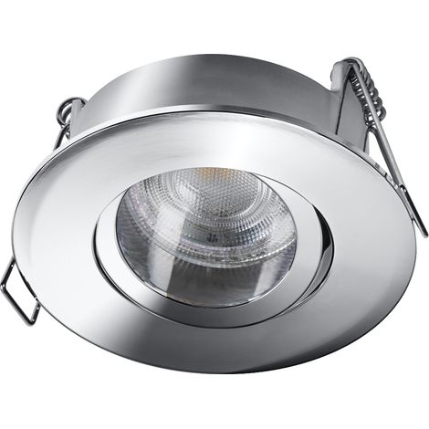 Spot Set Spot LED encastrable IP65 Press 840 Chrome, 4,5 W 4 000 K blanc neutre, aluminium, pièce humide, lot de 3 (1/2)