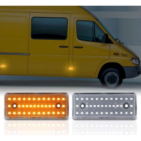 KIT LUCI DI POSIZIONE LATERALE A LED COMPATIBILE CON MERCEDES SPRINTER  W901-905  BJ 1995-2006 , VETRO TRASPARENTE (1/5)