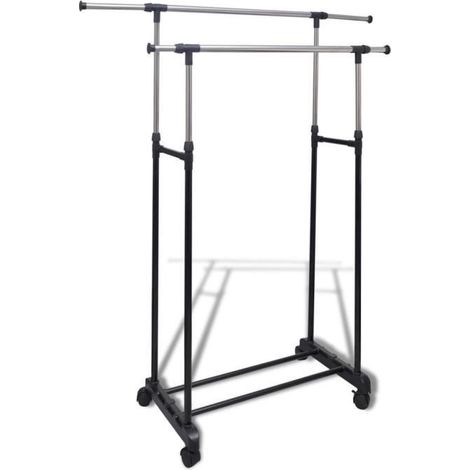 Portant à vêtements réglable - L 84-150 x P 42 x H 108-170 cm (1/4)