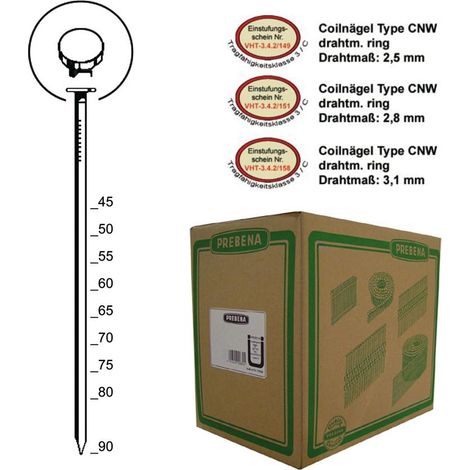 Prebena Coilnägel CNW28/75BKRI Ringschaft (1/3)