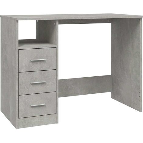 Maison Exclusive - Schreibtisch mit Schubladen Betongrau 102x50x7