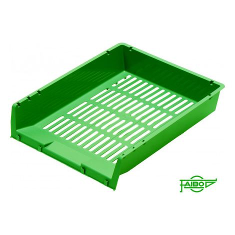 BANDEJA APILABLE DE PLASTICO 340X275X65 MM. COLOR VERDE FAIBO 90-04