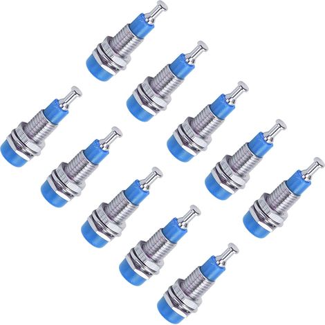 J.40006 10 Stück/Set 2 mm vernickelte Bananenbuchse (weiblich) für Einbaumontage, blau (1/5)