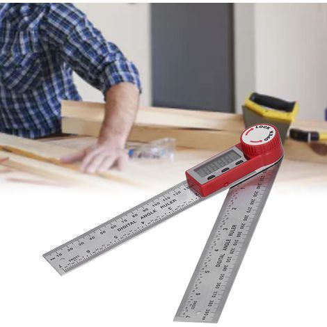 Règle de Mesure Électronique 360° en Acier Inoxydable pour Travail du Bois, Affichage Numérique Portable 200mm (1/5)
