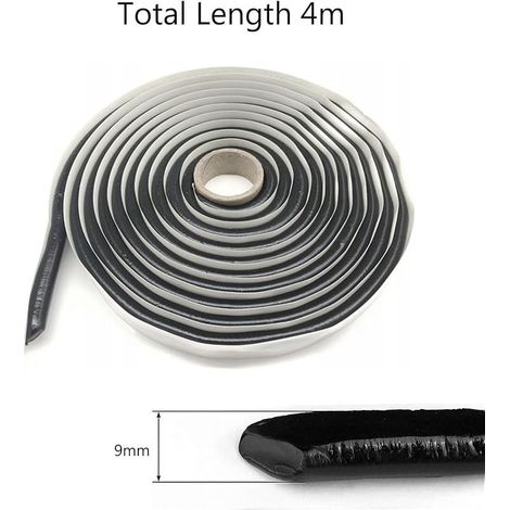 Butylband, Dichtungsstreifen für Wohnmobile, rundes Butylkautschuk-Dichtungsband mit Box, 9,5 mm Durchmesser x 4 m, schwarz (1/5)