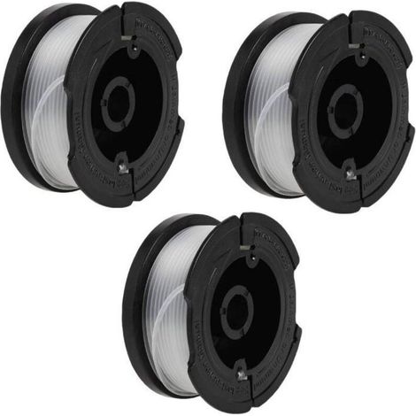 Remplacement pour tête de coupe-herbe BLACK+DECKER AF-100-3ZP Accessoires Fil de tonte,lot de 3 (1/4)