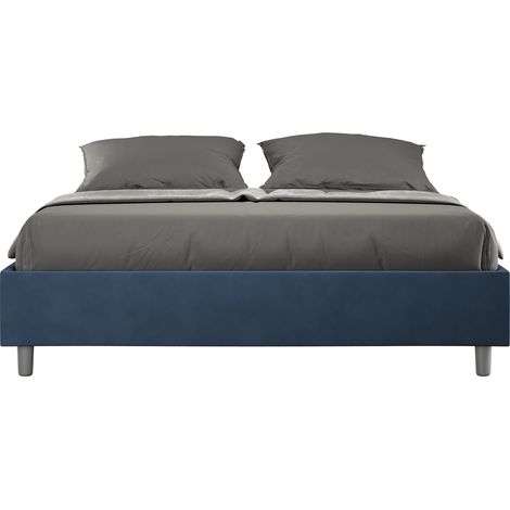 Letto Matrimoniale Sommier 160x190 cm con Rete Azelia Blu (1/3)
