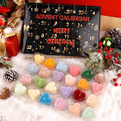 Bougie Parfumée - Calendrier De Lavent À 24 Jours - Cire De Soja - Parfums Saisonniers - Pour Décembre Et Noël - 1 Pièce (1/5)