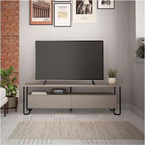 Mobile porta Tv con doppia anta colore tortora 150x45H cm - Cornea (1/2)