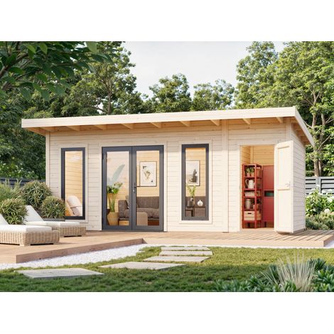 Abri de jardin en bois Aurelia 16,7 m2 Naturel (1/5)
