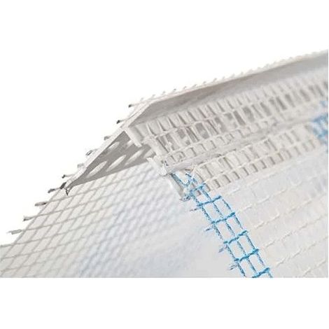 Paraspigolo in pvc con gocciolatoio liscio invisibile - barra 2,5 metri bianco