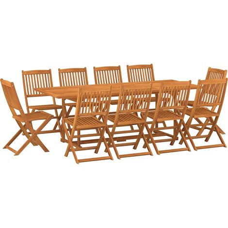 Maison Exclusive - Set da Pranzo da Giardino 11 pz 220x90x75 cm Massello di Acacia