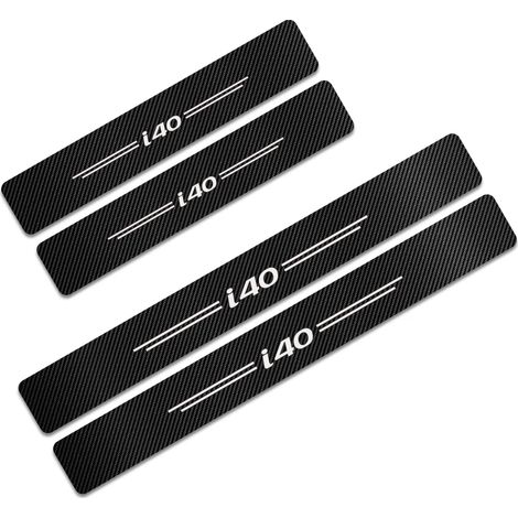 (Pour i40) 4 autocollants en fibre de carbone pour seuils de porte de voiture Hyundai i20,i10,Kona,Ioniq,i40,Creta,Equus,ix25,ix55,Eon - Accessoires auto (1/3)